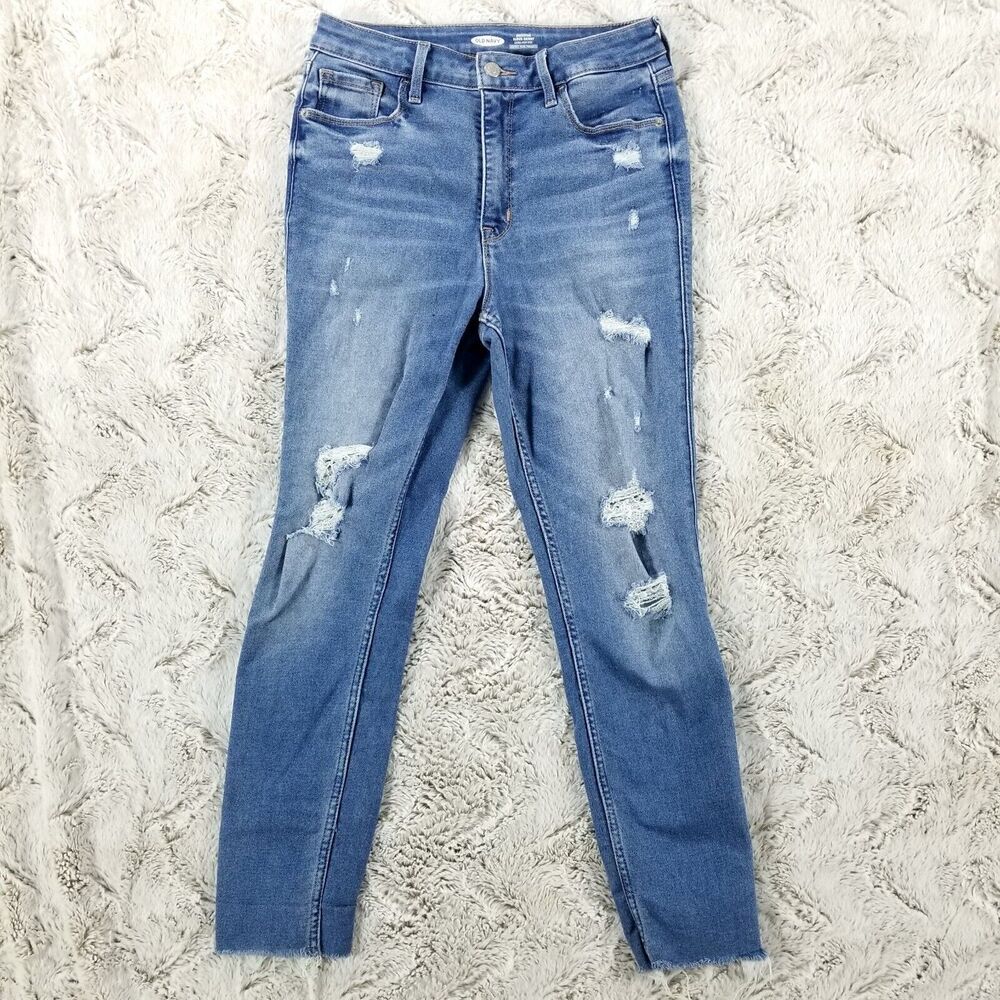 Old NAVY Jeans Women's 8 Blue‎ Rockstar Super Skinny Extra High Rise